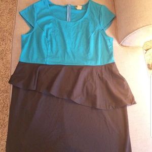 Plus Size 20W Asymmetric Peplum Dress